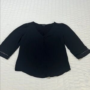 NWOT: Fortune+Ivy - Black Blouse - Medium